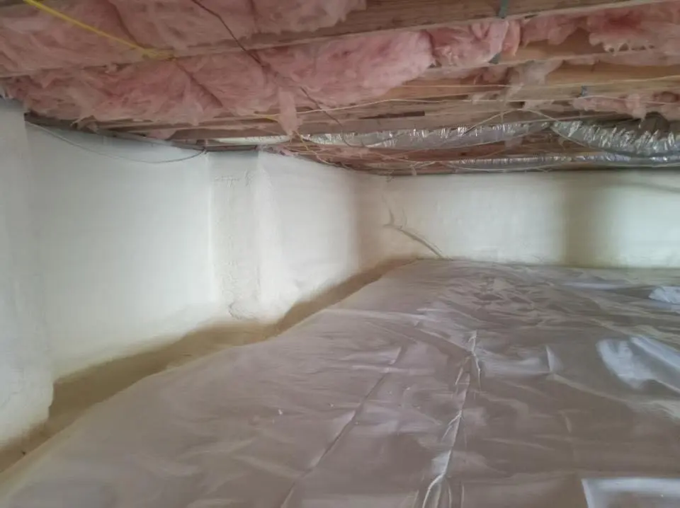 Crawl space encapsulation with closed-cell spray foam for Roof Waterproofing in Parker